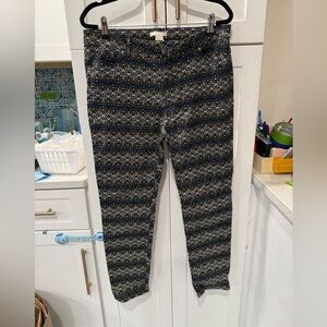 H&M Black and Gold Patterned Pants